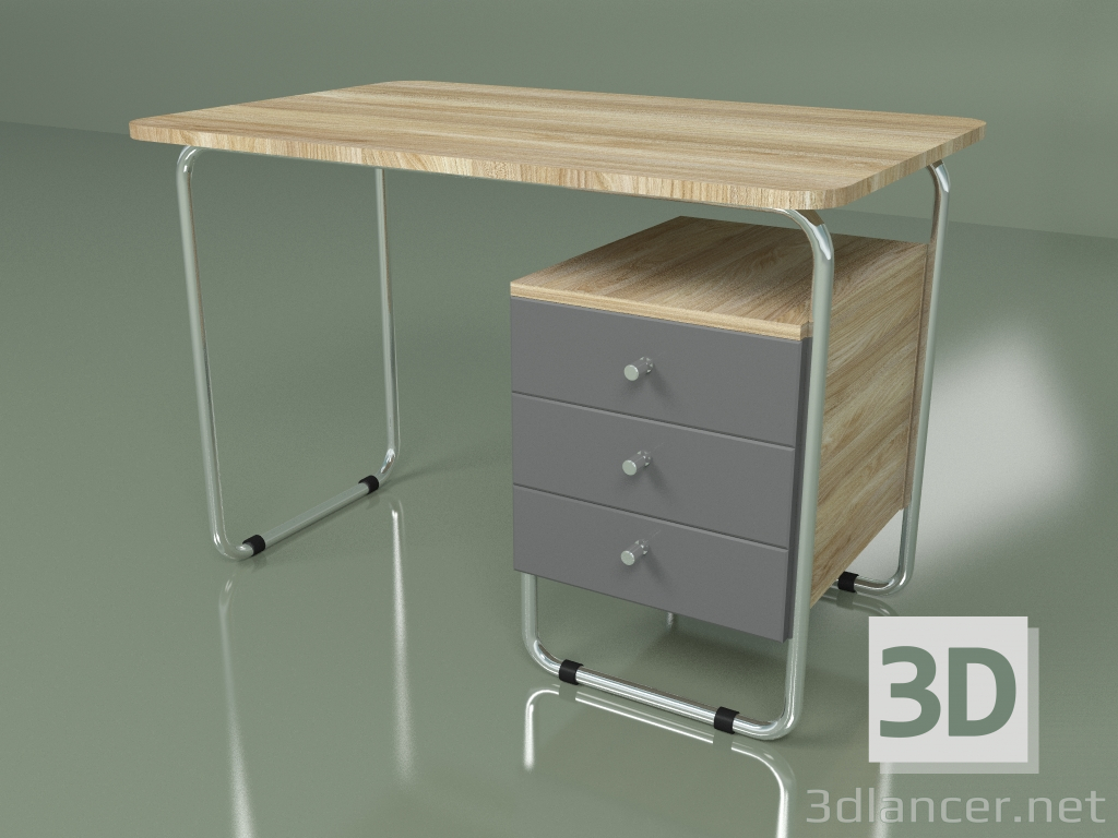 modèle 3D Table de travail (gris clair) - preview