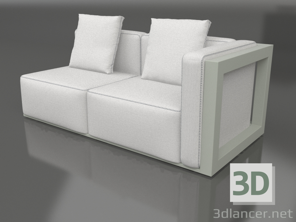 modèle 3D Module canapé, section 1 droite (Gris ciment) - preview