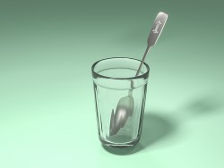 Sfaccettato vetro argento cucchiaio annata in