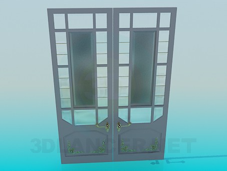 3d модель Дверь двойная – превью