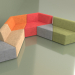 3d model Origami sofa 7-seat modular - preview