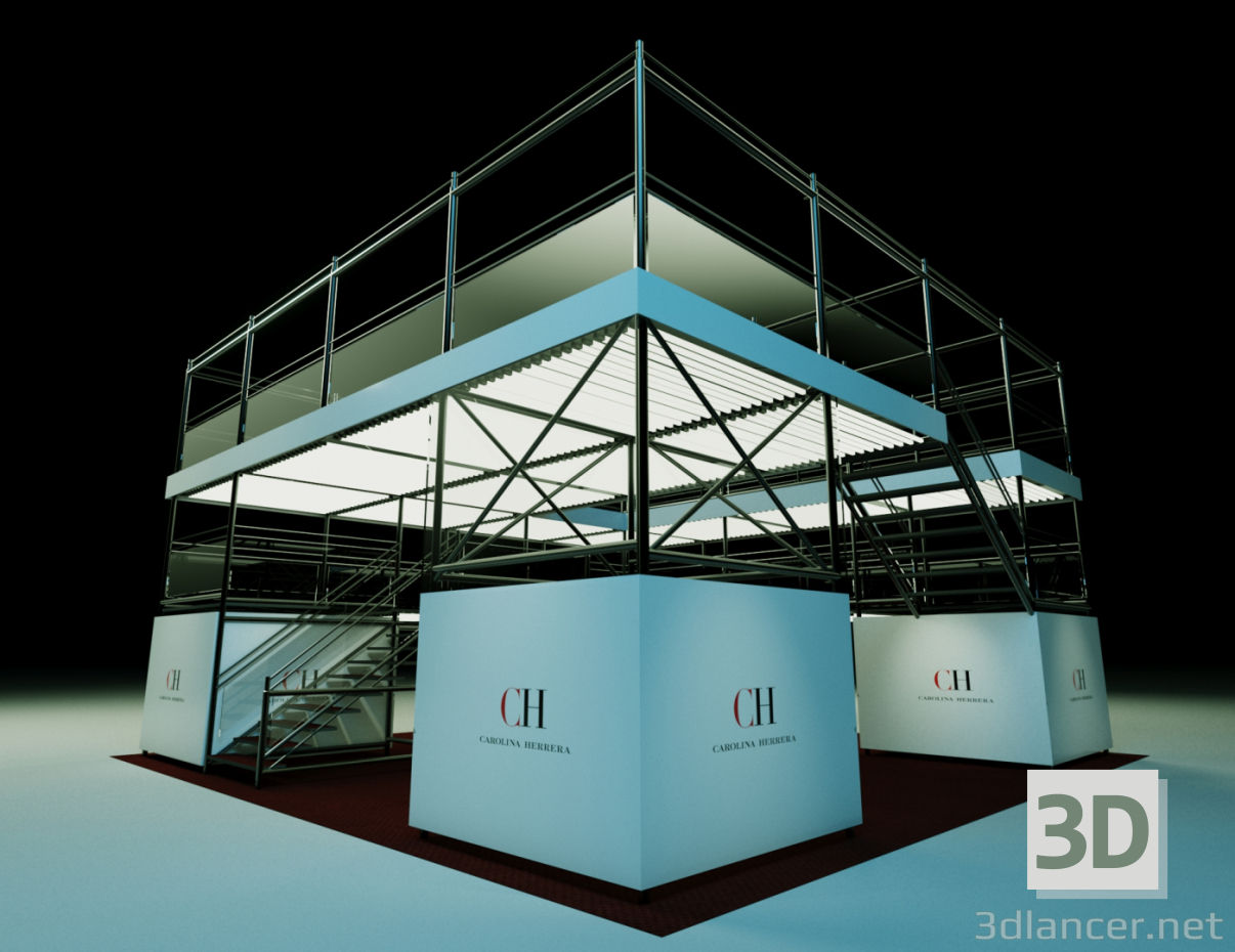 3d model lyher booth - preview