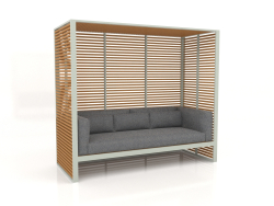 Al Fresco sofa with an aluminum frame made of artificial wood (Cement gray)