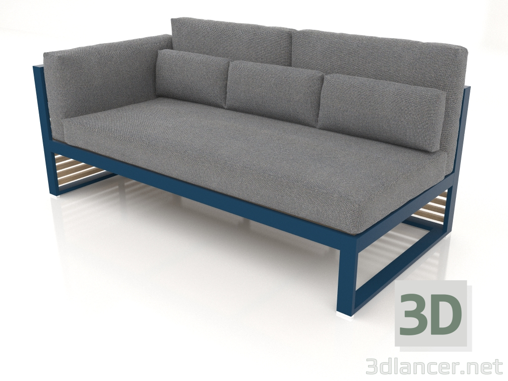3D modeli Modüler kanepe, bölüm 1 sol, yüksek arkalık (Gri mavi) - önizleme