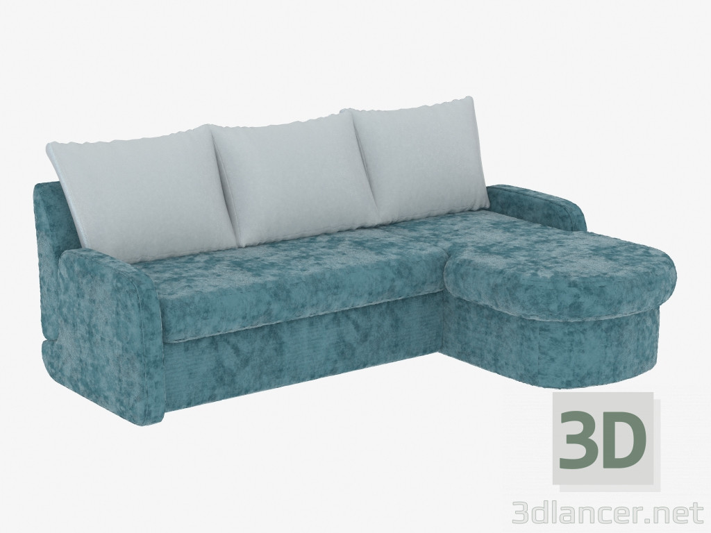 3D modeli Üç kişilik köşe yataklı kanepe - önizleme