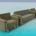3D Modell Sofa mit Sessel - Vorschau