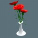 3 डी मॉडल एक फूलदान में कार्नेशन्स - पूर्वावलोकन