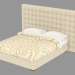 3d model Double bed with high back Sanya - preview