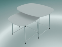 Masalar CUP lounge masalar (9100-51, HPL beyaz, kromlu)