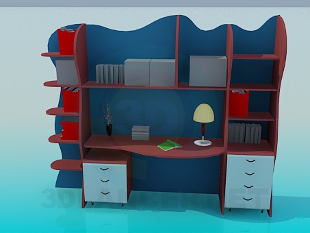 3D Modell Schreibtisch für Schüler - Vorschau