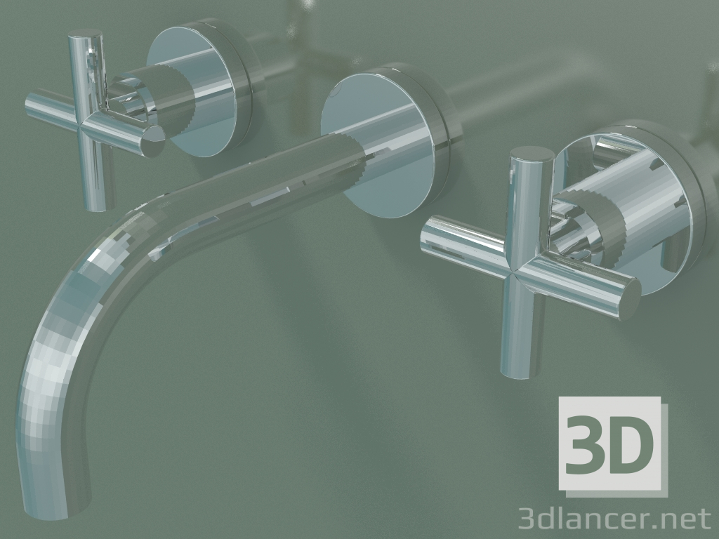modello 3D Miscelatore lavabo a parete senza scarico (36707892-000010) - anteprima