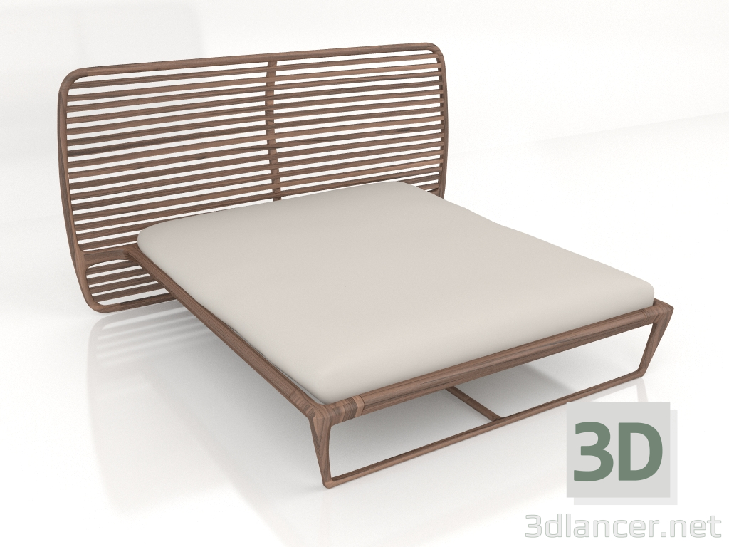 3d model Double bed with high headboard Valentina - preview