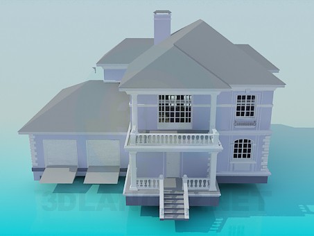 3D Modell Zweistöckiges Haus - Vorschau