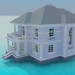 modello 3D Casa a due piani - anteprima