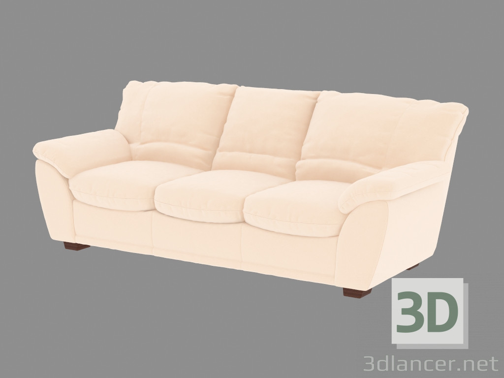 3d модель Диван-ліжко тримісний класичний – превью