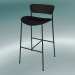 3d model Bar stool Pavilion (AV10, H 95cm, 50х52cm, Walnut, Leather - Black Silk) - preview