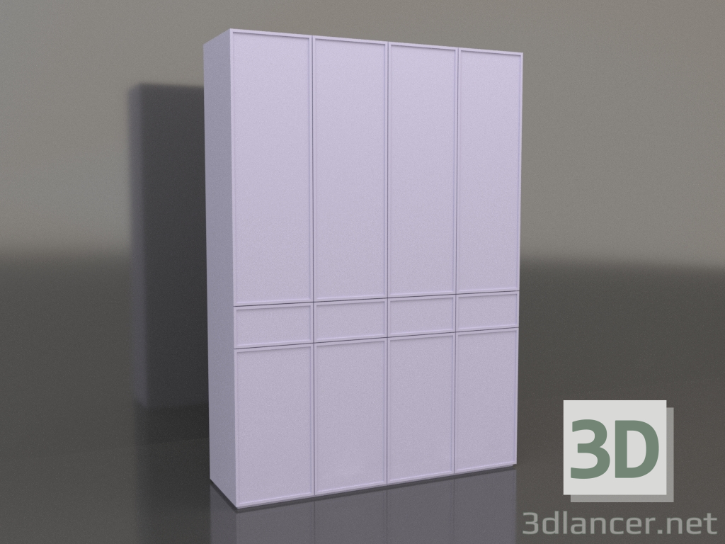 3D modeli Gardırop MW 03 boya (2000x580x2800, leylak) - önizleme