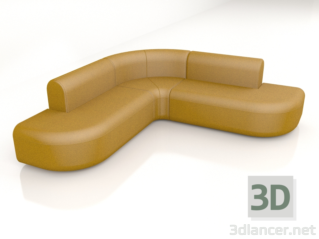 3 डी मॉडल सोफा आर्टिको सिंगल सोफा AT23 (2310x2310) - पूर्वावलोकन