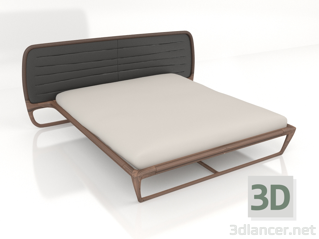 3d model Double bed with leather headboard Valentina - preview