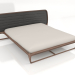 3d модель Ліжко двоспальне з узголів'ям покритим шкірою Valentina – превью
