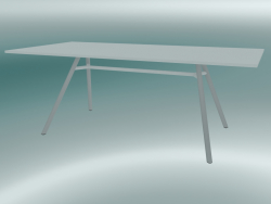 टेबल मार्ट (9820-01 (100x200 सेमी), एच 73 सेमी, एचपीएल सफेद, एल्यूमीनियम बाहर निकालना, सफेद पाउडर ले