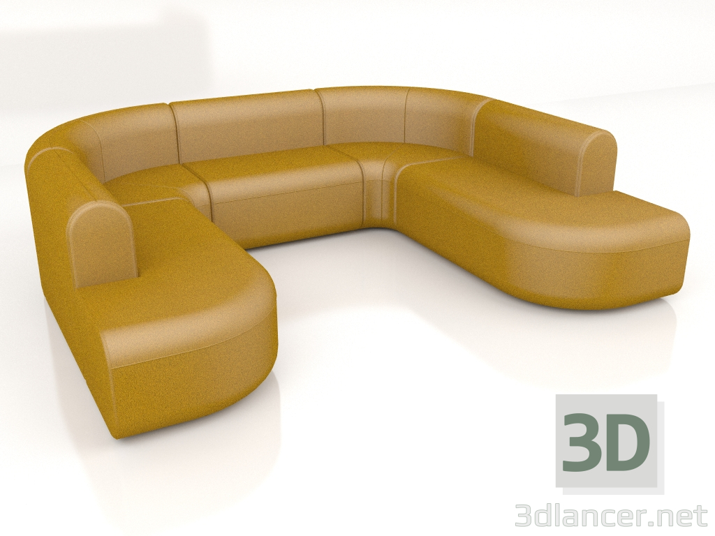 3 डी मॉडल सोफा आर्टिको सिंगल सोफा AT27 (2700x2310) - पूर्वावलोकन