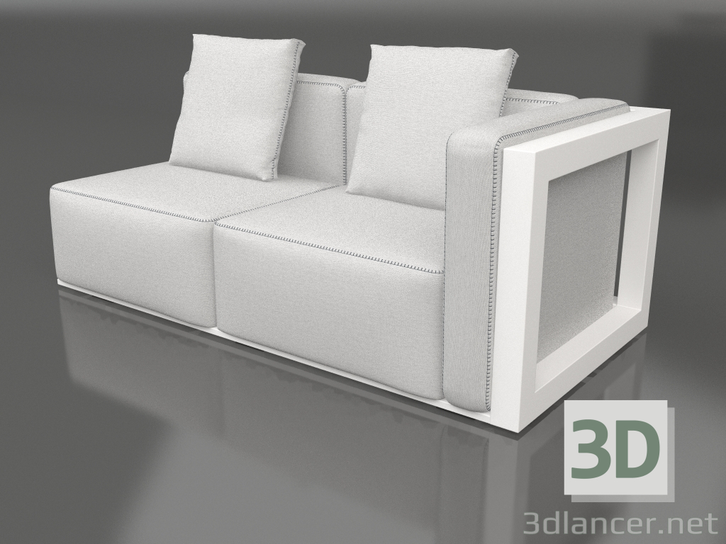 modèle 3D Module canapé, section 1 droite (Blanc) - preview