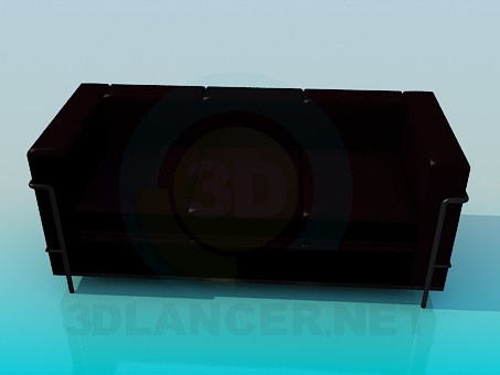 3d model Marrón oscuro de sofá - vista previa