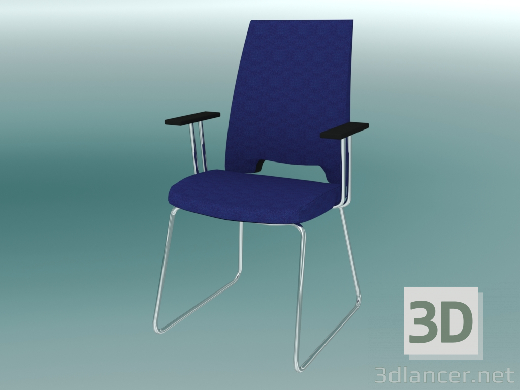 3D Modell Bürostuhl mit Armlehnen (21V PP) - Vorschau