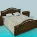 3d модель Кровать с тумбочками в комплекте – превью