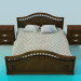 3 डी मॉडल पूरा बिस्तर और बेडसाइड टेबल - पूर्वावलोकन