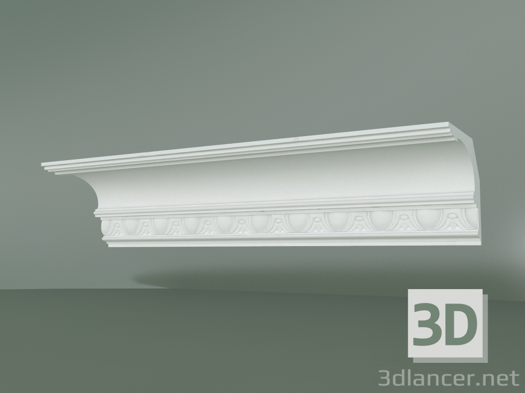modello 3D Cornicione in gesso con ornamento KV021 - anteprima