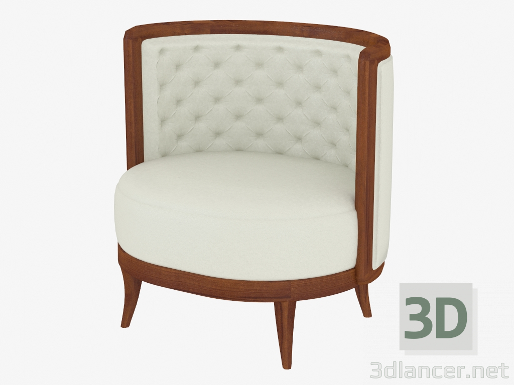 3d модель Кресло с обивкой из кожи (арт. JSL 3706b) – превью