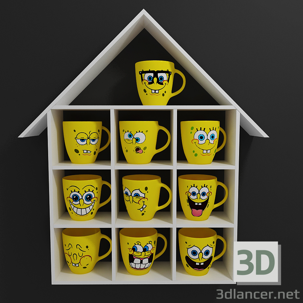 3d model mugs - preview
