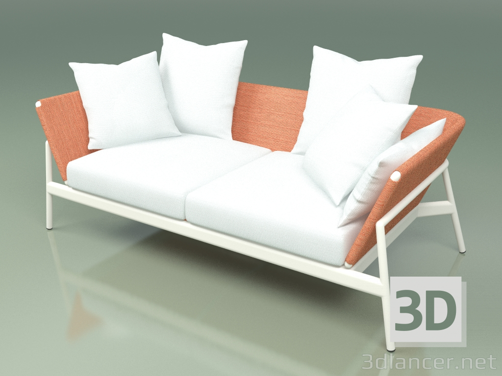 modèle 3D Canapé 002 (Métal Lait, Batyline Orange) - preview