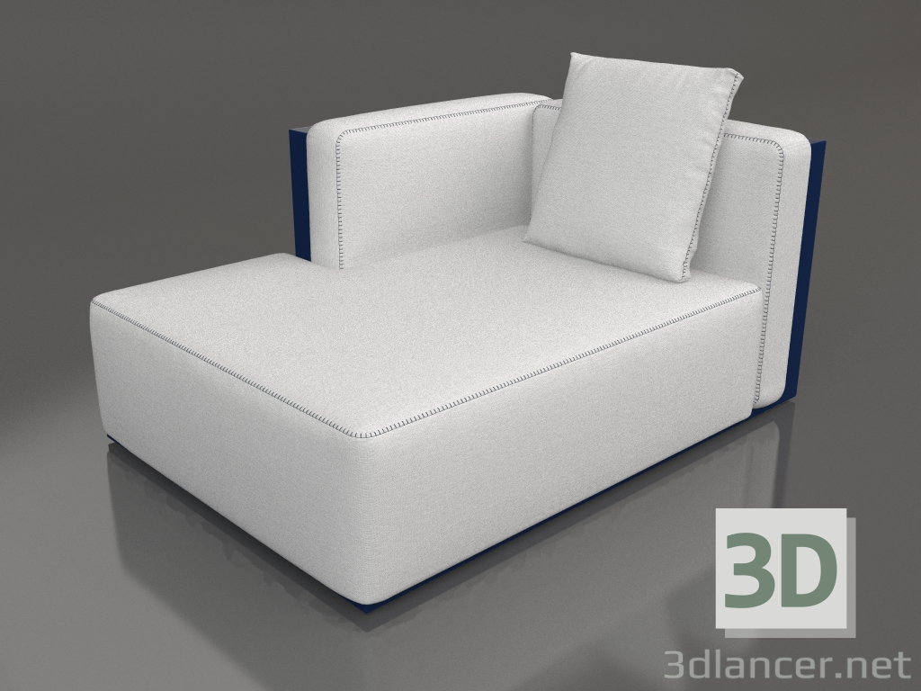 modèle 3D Module canapé, section 2 gauche (Bleu nuit) - preview