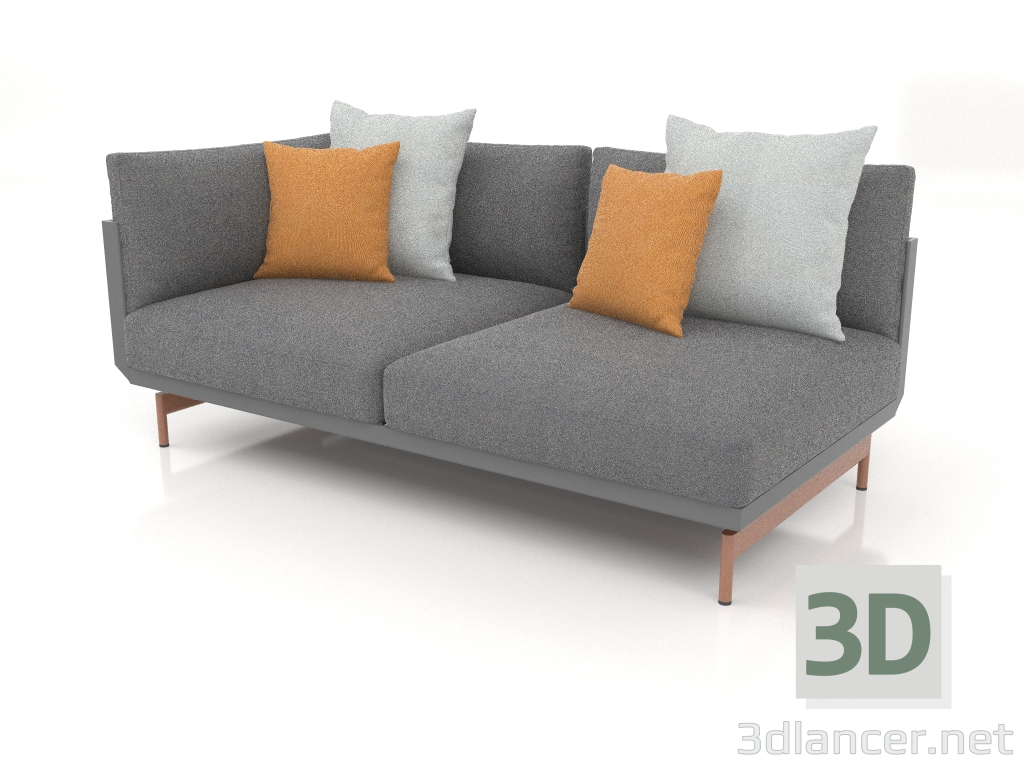 Modelo 3d Módulo de sofá, seção 1 esquerda (Antracite) - preview