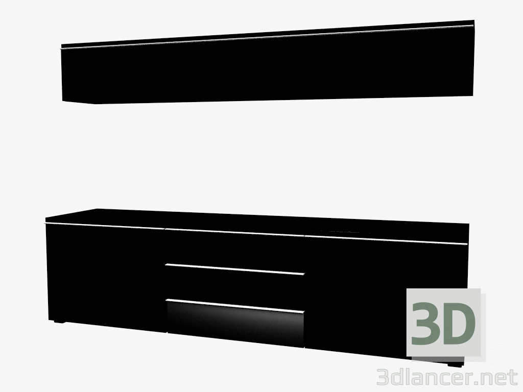 modèle 3D Marcher dans le placard avec socle tv BESTA BURS - preview