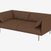 3d model Sofa brown leather double - preview