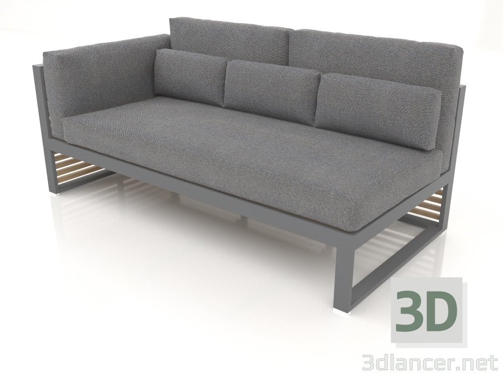 3d model Modular sofa, section 1 left, high back (Anthracite) - preview