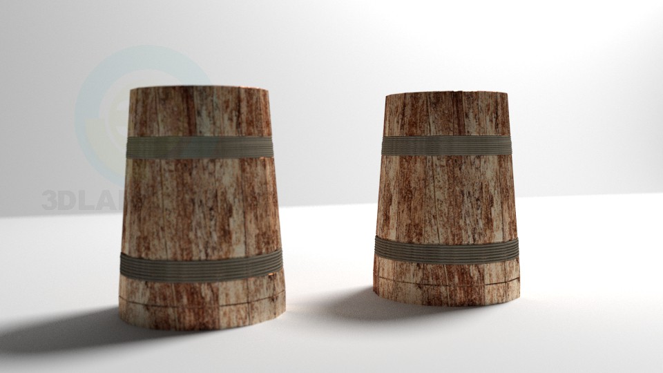 modello 3D Boccale di birra in legno - anteprima