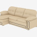 3d model Leather sofa with ottoman - preview
