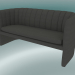 modello 3D Mocassino doppio divano (SC25, H 75cm, 150x65cm, Velvet 12 Ash) - anteprima