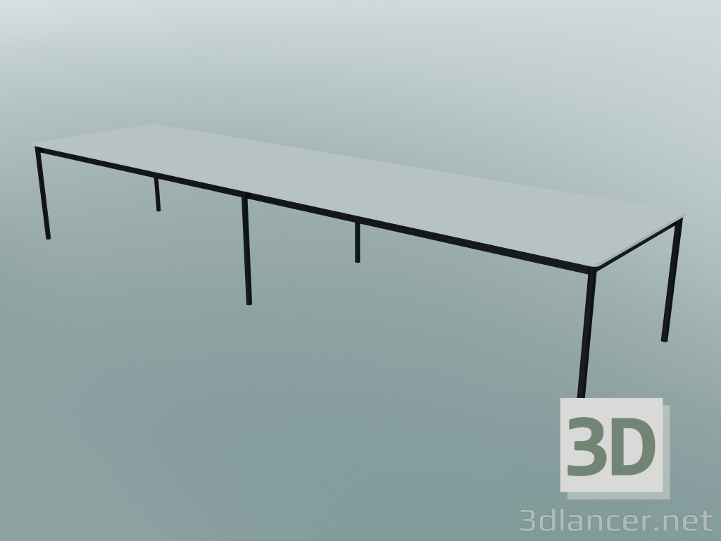 3d model Mesa rectangular Base 440x110 cm (Blanco, Negro) - vista previa