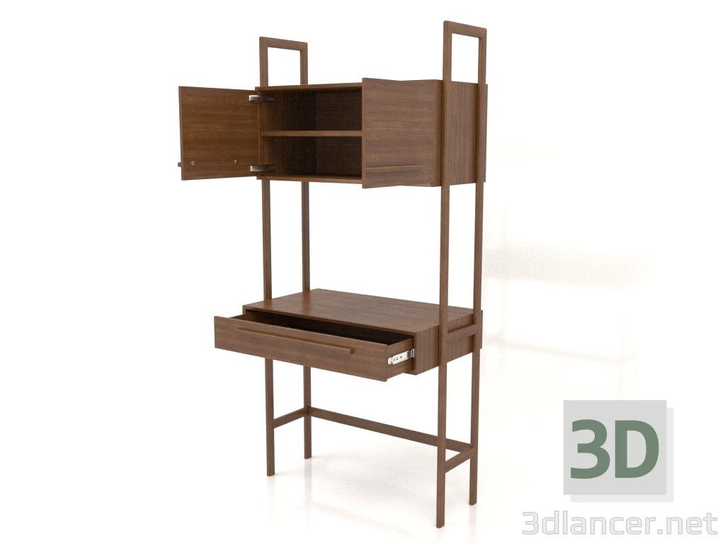 3d model Mesa de trabajo RT 02 (abierta) (900x500x1900, madera marrón claro) - vista previa