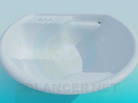3d модель Широкая ванна – превью