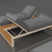 Modelo 3d Cama de casal para relaxamento com moldura de alumínio em madeira artificial (Areia) - preview