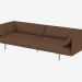 3d model Brown leather sofa triple - preview