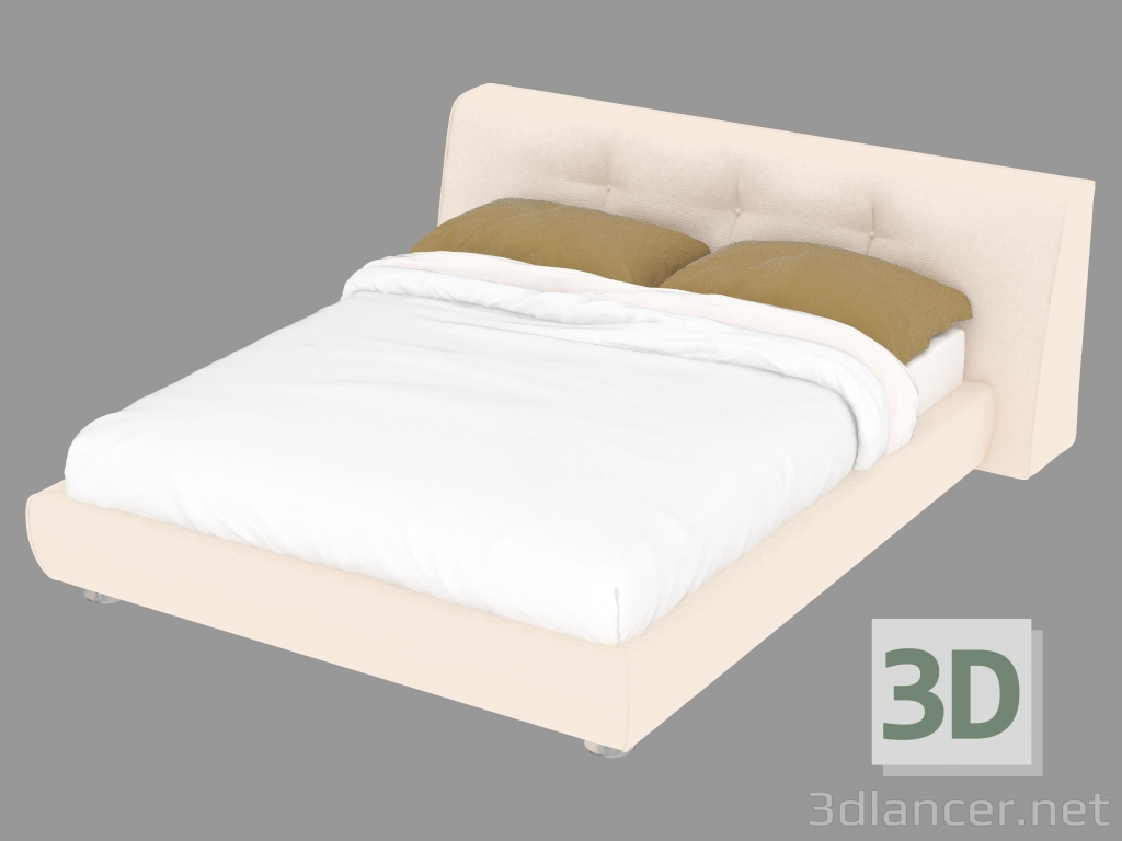 3d модель Ліжко двоспальне в шкіряній обробці Stil Novo – превью