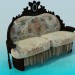 3D Modell Sofa mit geschnitzten - Vorschau